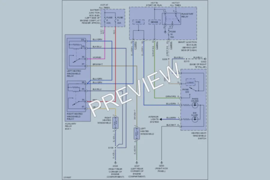 2007 Ford ExplorerSportTrac Defoggers wiring diagram preview