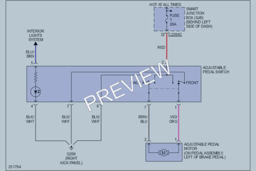 2007 Ford ExplorerSportTrac Power Seats wiring diagram preview