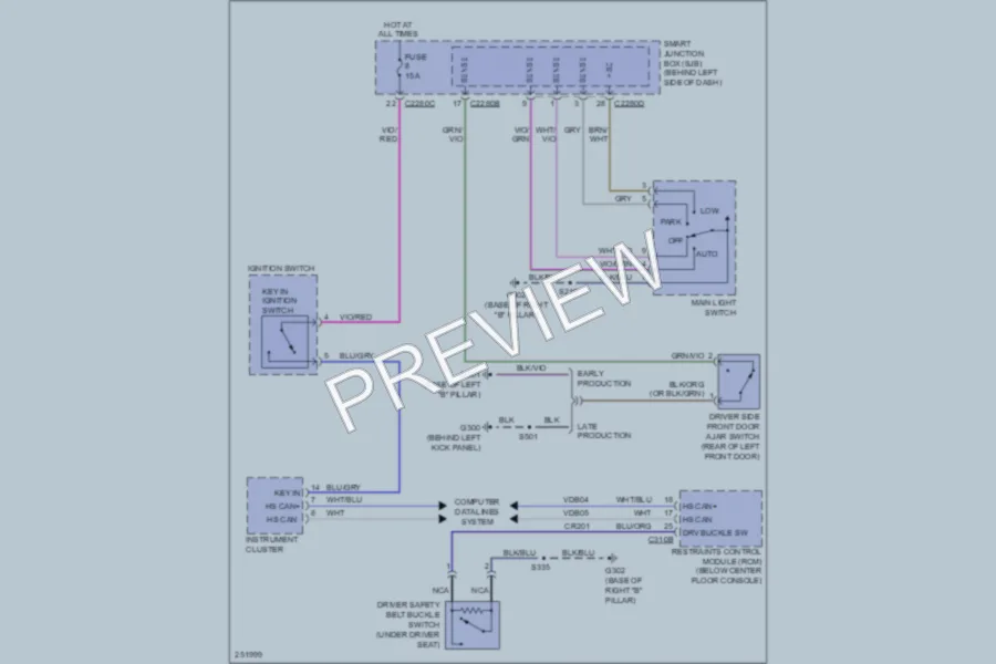 2007 Ford ExplorerSportTrac Warning Systems wiring diagram preview