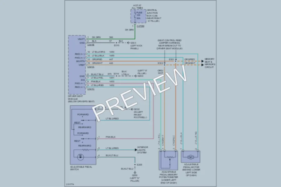 2007 Ford F150 Memory Systems wiring diagram preview