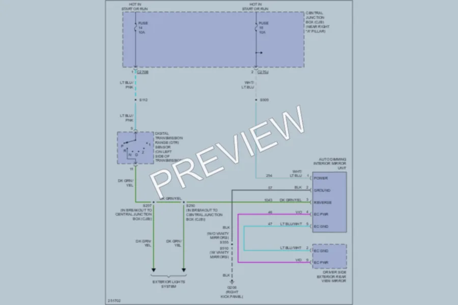 2007 Ford F150 Power Mirrors wiring diagram preview