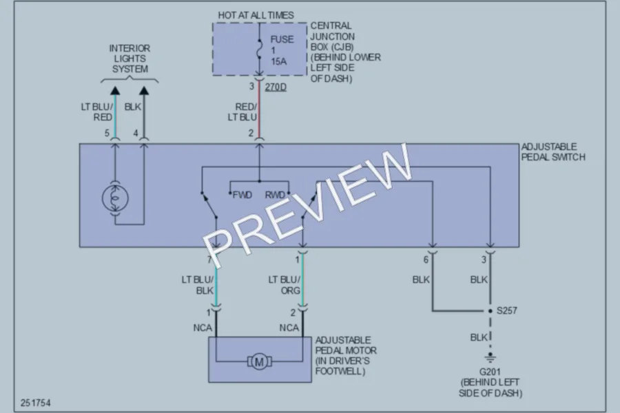 2007 Ford F450ChsCab Power Seats wiring diagram preview