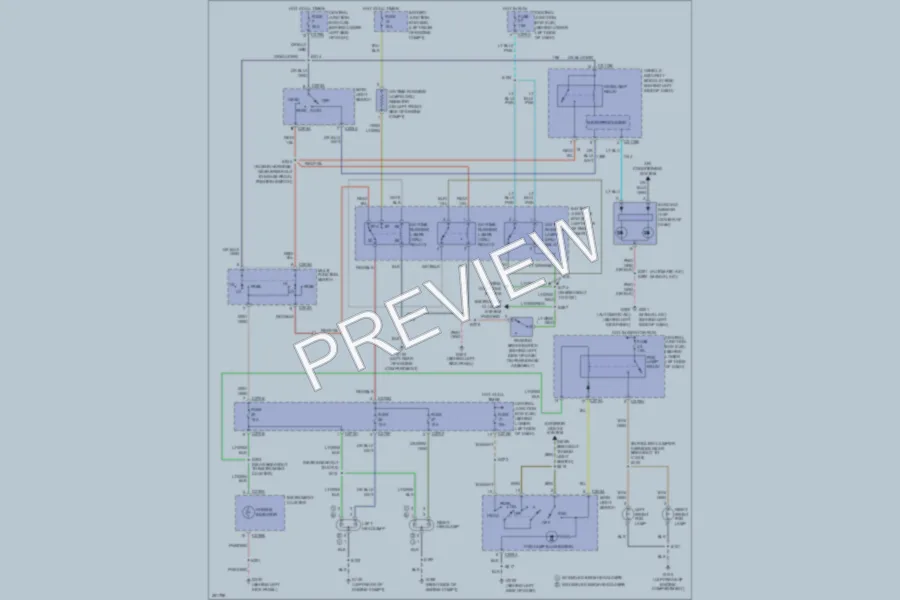 2007 Ford F550ChsCab Headlights wiring diagram preview