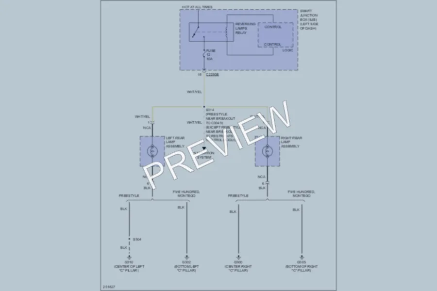 2007 Ford FiveHundred Exterior Lights wiring diagram preview