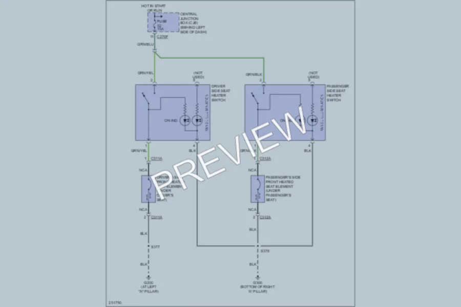 2007 Ford Focus Power Seats wiring diagram preview