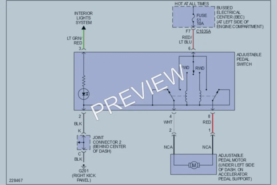 2007 Ford Freestar Power Seats wiring diagram preview