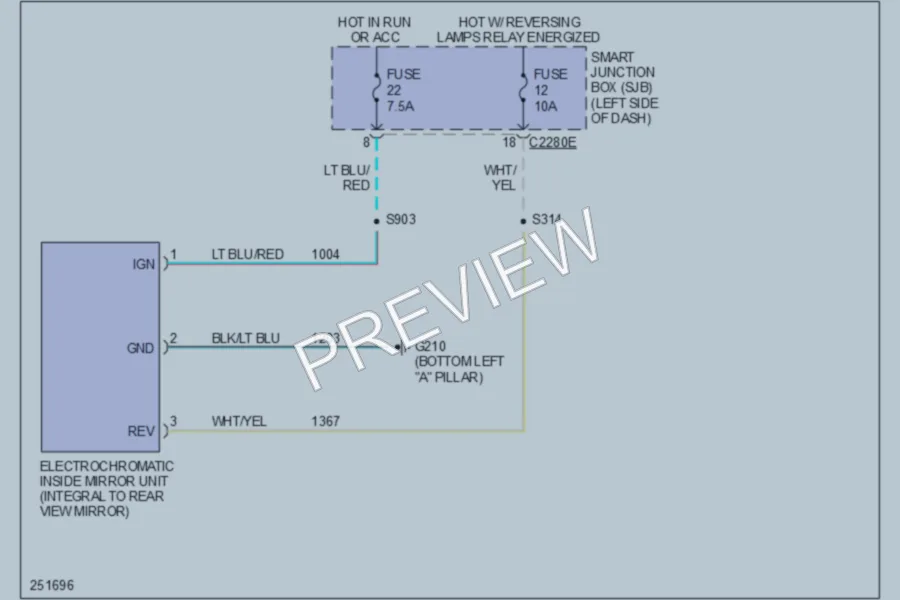 2007 Ford Freestyle Power Mirrors wiring diagram preview