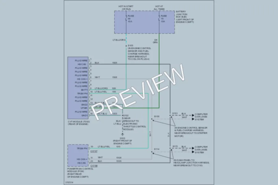 2007 Ford Freestyle Transmission wiring diagram preview