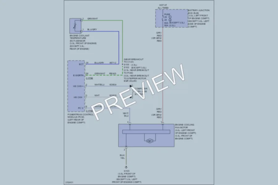 2007 Ford Fusion Cooling Fan wiring diagram preview
