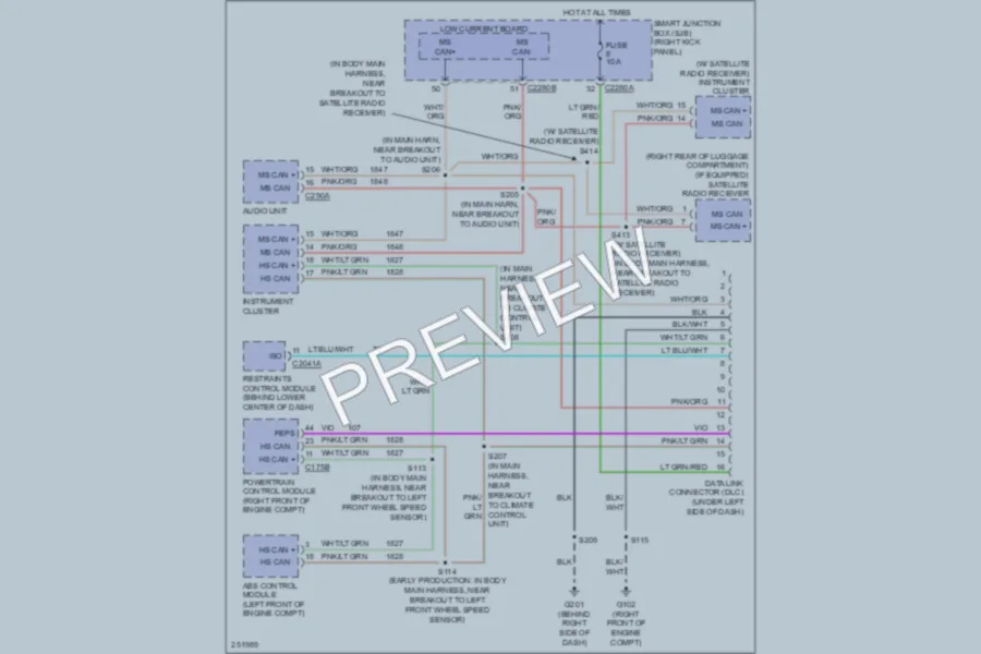 2007 Ford Mustang Computer Data Lines wiring diagram preview