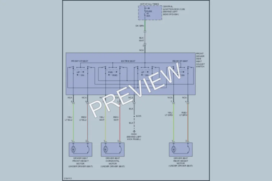 2007 Ford E350 Super Duty Power Seats wiring diagram preview