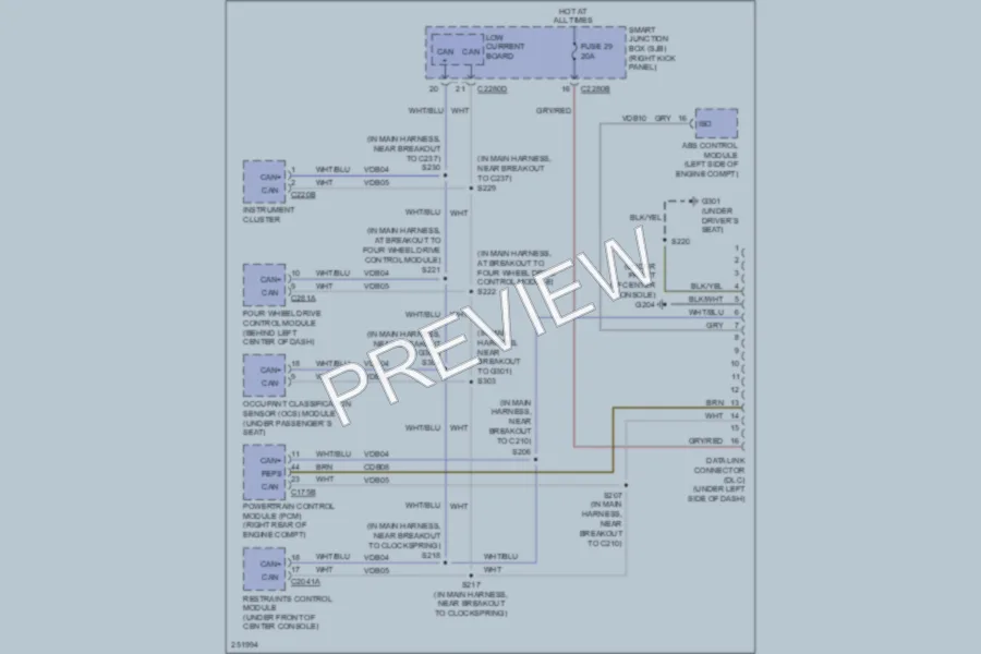 2007 Ford Ranger Computer Data Lines wiring diagram preview