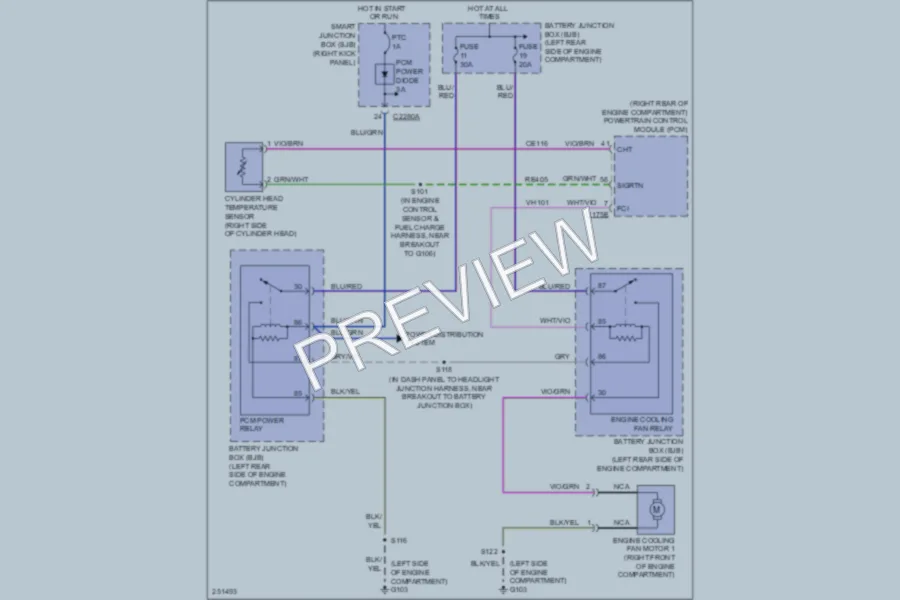 2007 Ford Ranger Cooling Fan wiring diagram preview