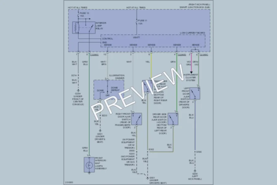 2007 Ford Ranger Interior Lights wiring diagram preview