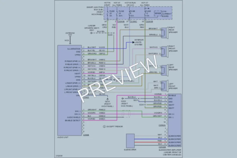2007 Ford Ranger Radio wiring diagram preview