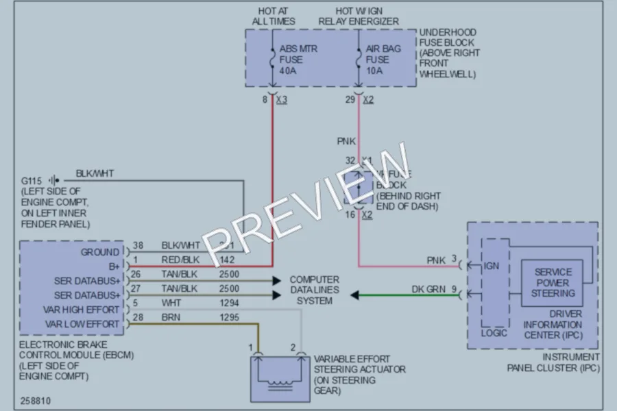 2007 GMC Acadia Electronic Power Steering wiring diagram preview
