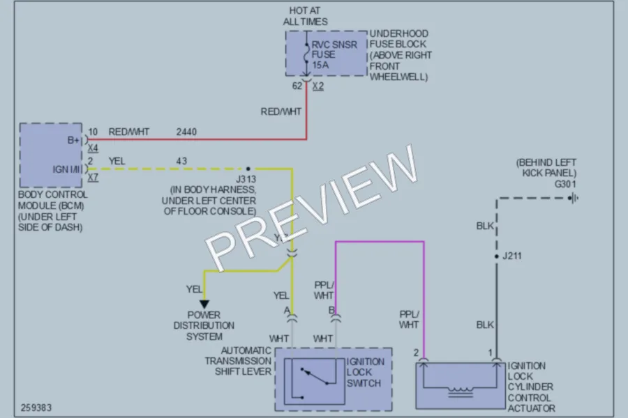 2007 GMC Acadia Shift Interlock wiring diagram preview