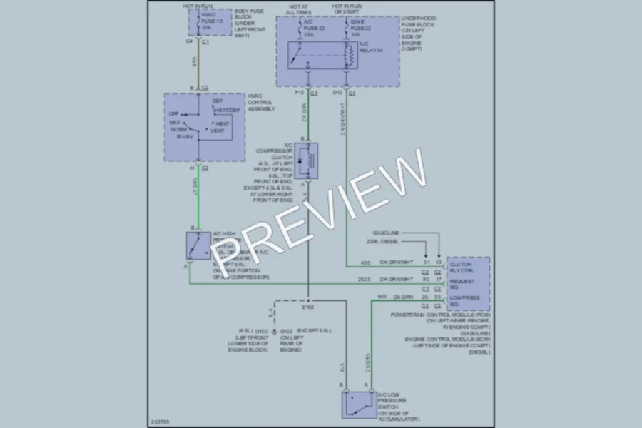 2007 GMC G3500 Air Conditioning wiring diagram preview