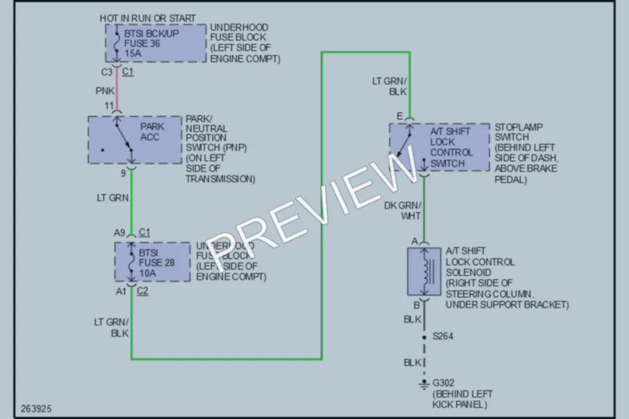 2007 GMC G3500 Shift Interlock wiring diagram preview
