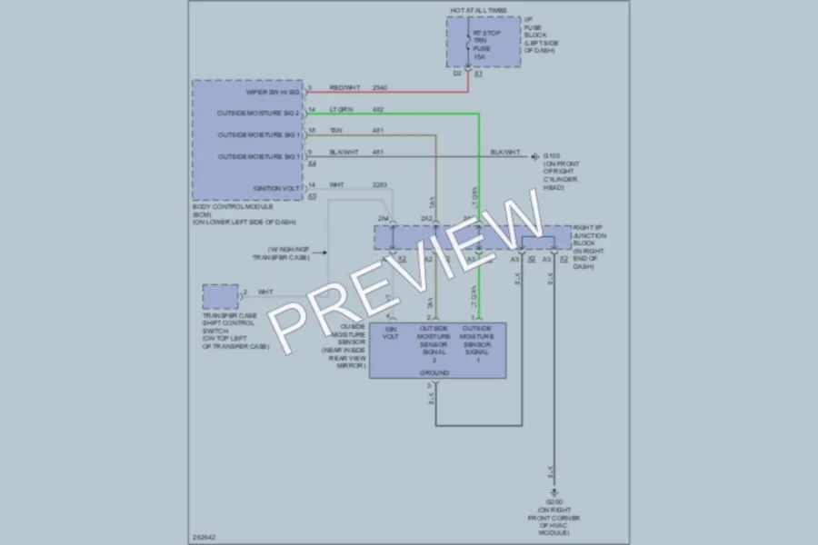2007 GMC 1500 Wiper Washer wiring diagram preview