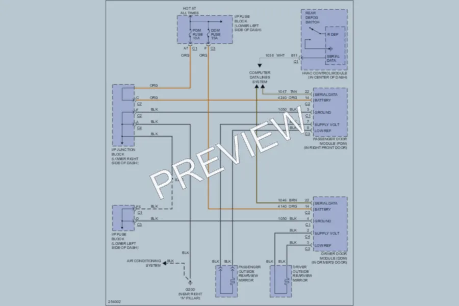 2007 GMC 3500 Defoggers wiring diagram preview