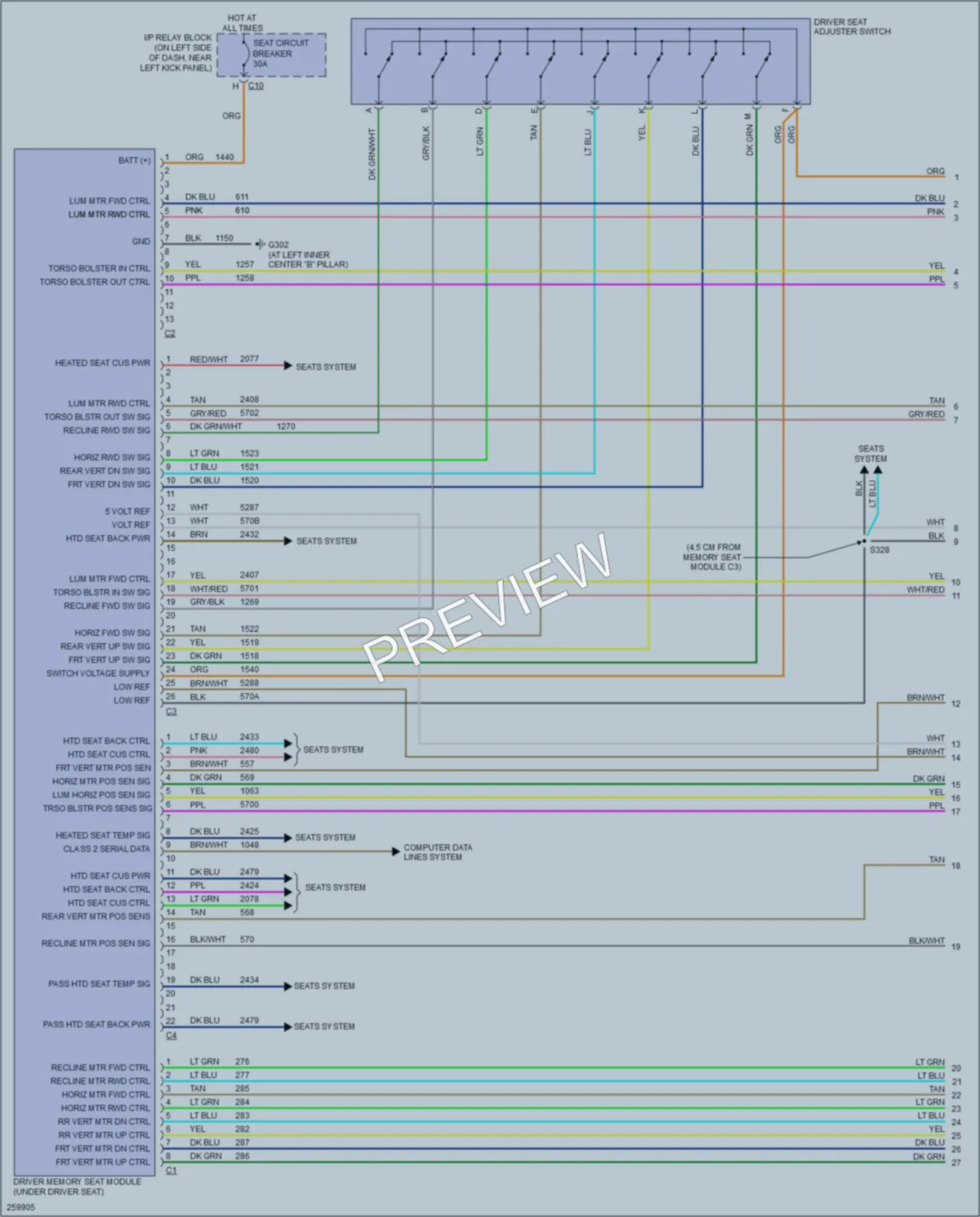 2007 HUMMER H2SUT Memory Systems wiring diagram preview
