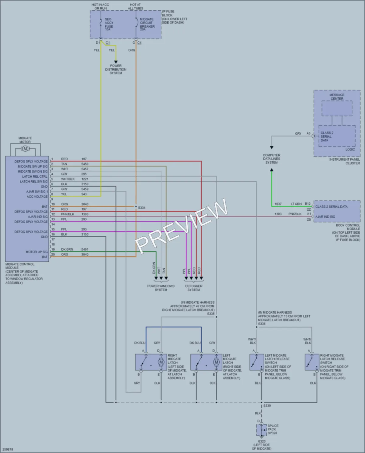 2007 HUMMER H2SUT Trunk Tailgate Fuel Door wiring diagram preview