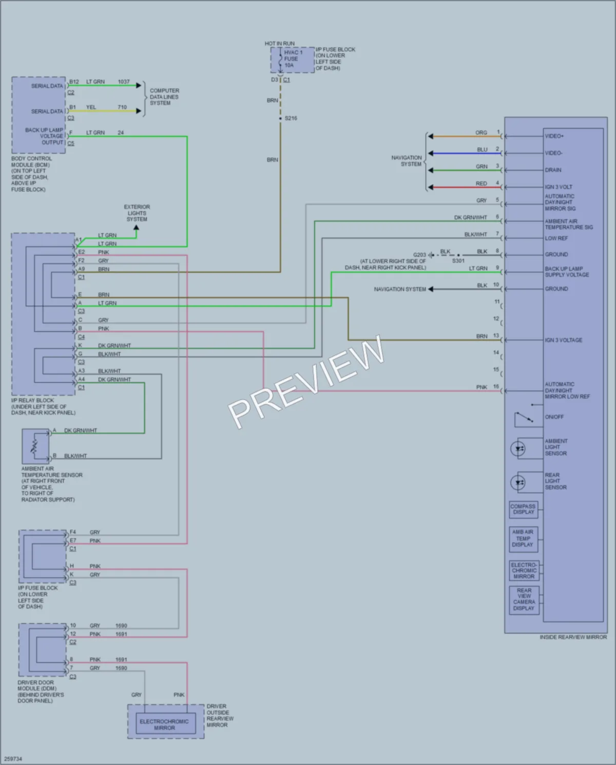 2007 HUMMER H2SUV Power Mirrors wiring diagram preview