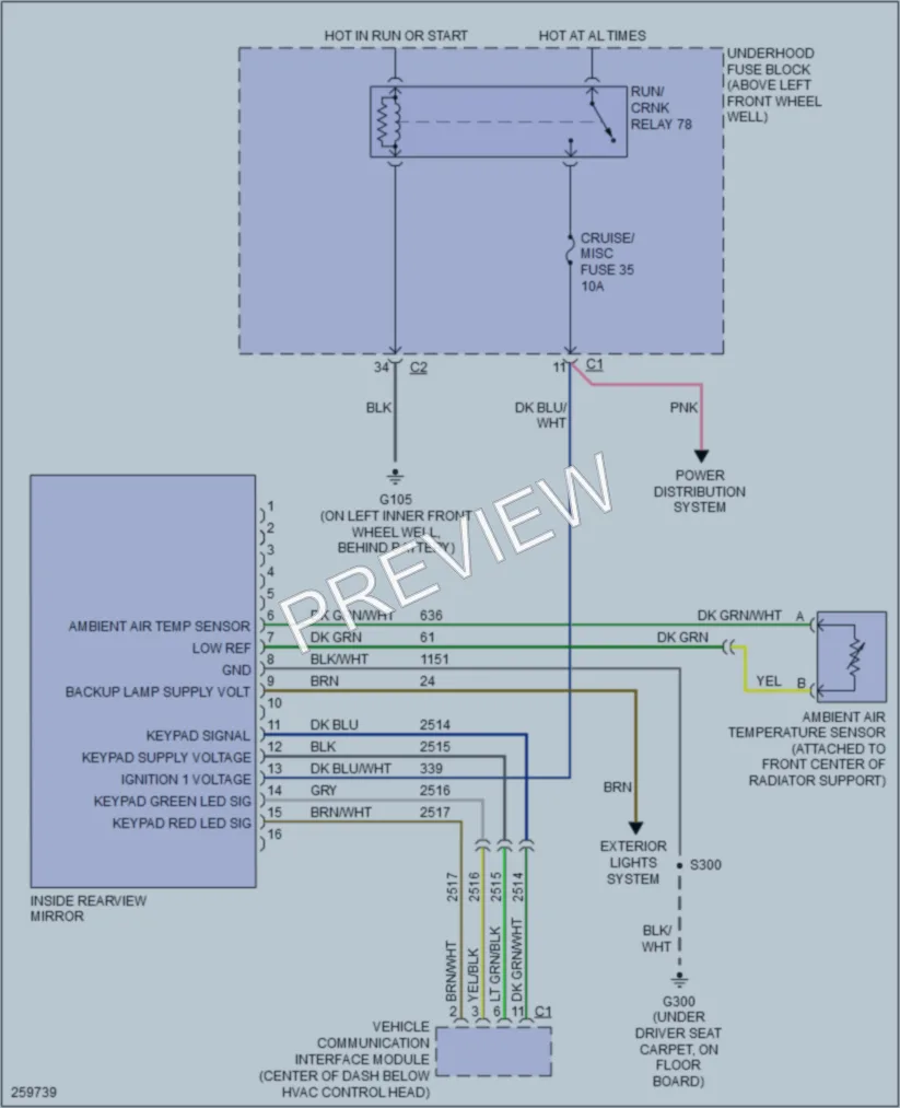 2007 HUMMER H3 Power Mirrors wiring diagram preview