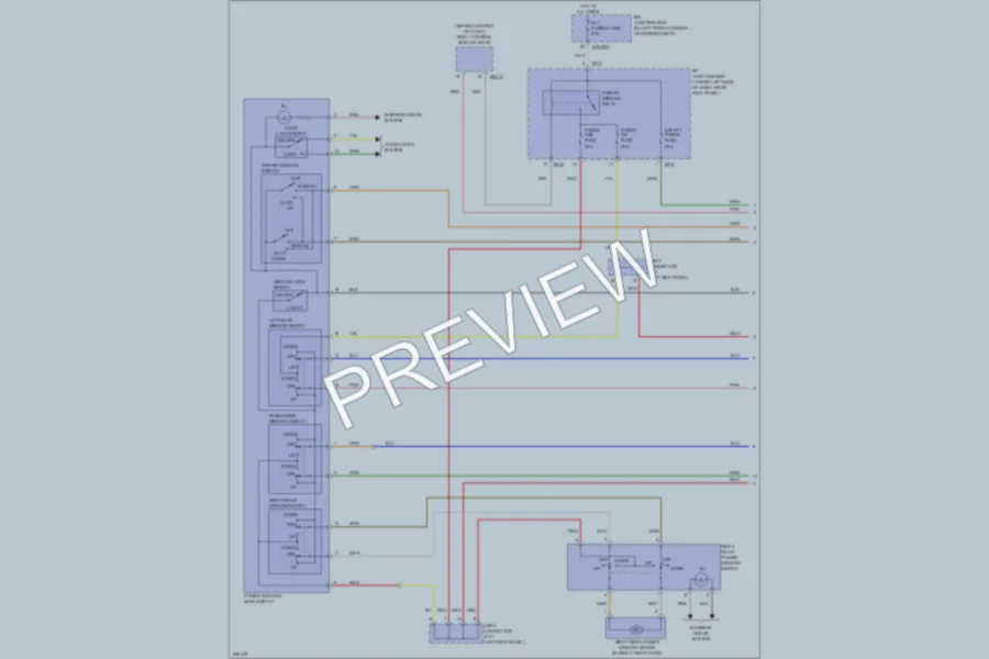 2007 Hyundai Elantra Power Windows wiring diagram preview