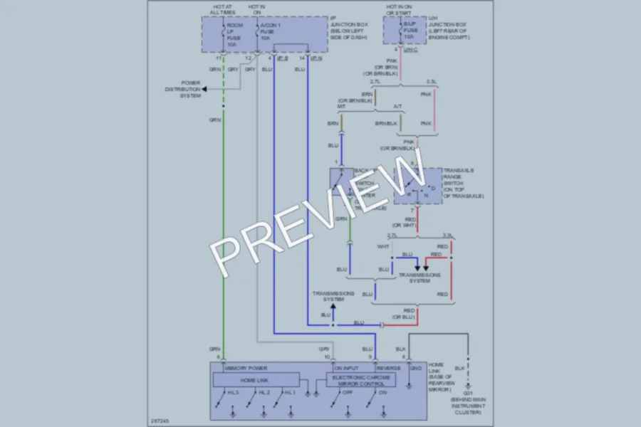 2007 Hyundai SantaFe Power Mirrors wiring diagram preview