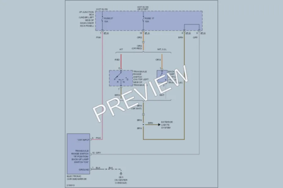 2007 Hyundai Tucson Power Mirrors wiring diagram preview