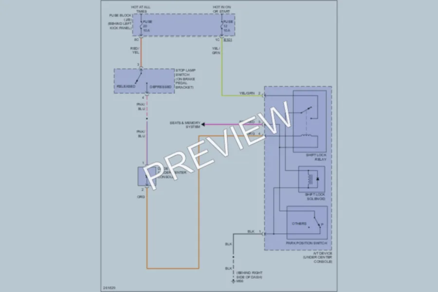 2007 Infiniti G35x Shift Interlock wiring diagram preview