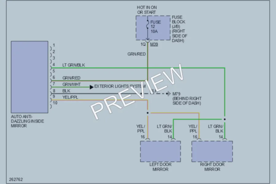 2007 Infiniti QX56 Power Mirrors wiring diagram preview