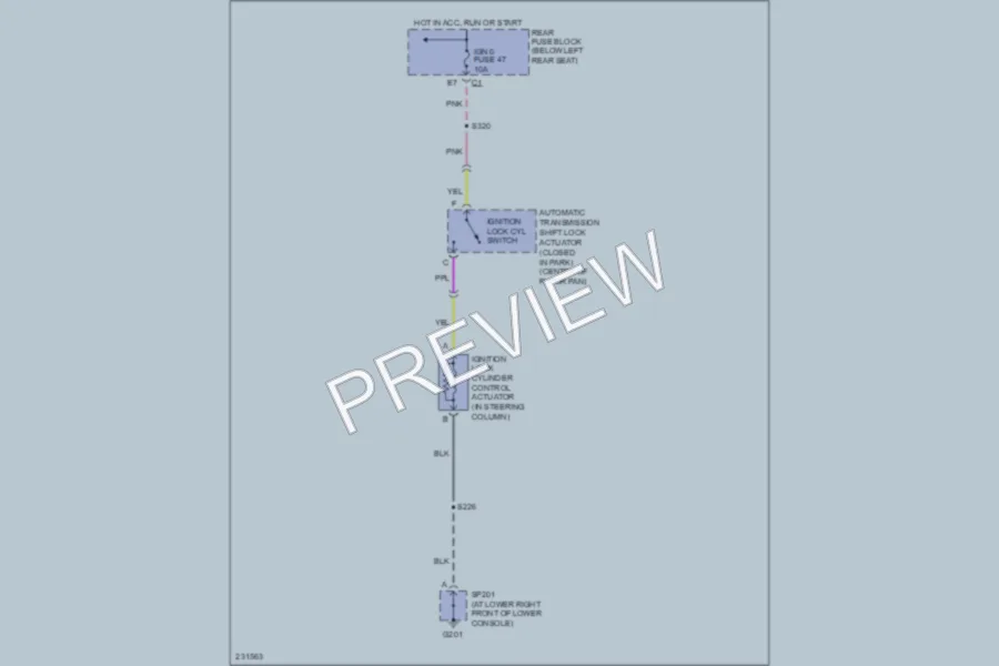 2007 Isuzu Ascender Shift Interlock wiring diagram preview