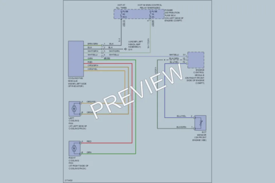 2007 Jaguar XType Cooling Fan wiring diagram preview