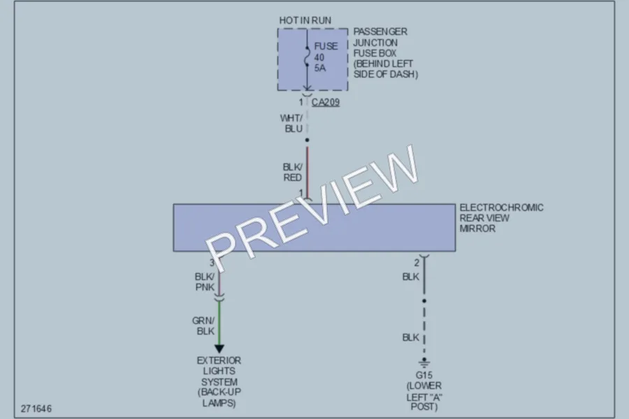 2007 Jaguar XType Power Mirrors wiring diagram preview