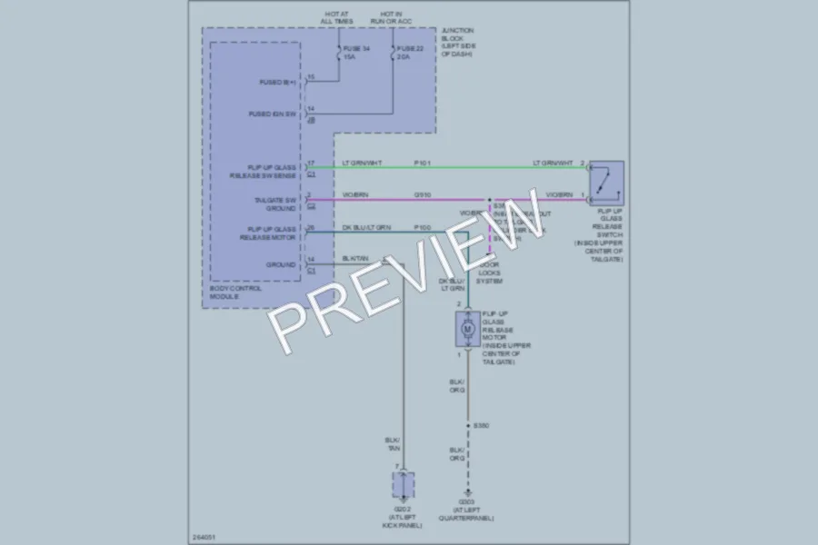 2007 Jeep Liberty Trunk Tailgate Fuel Door wiring diagram preview