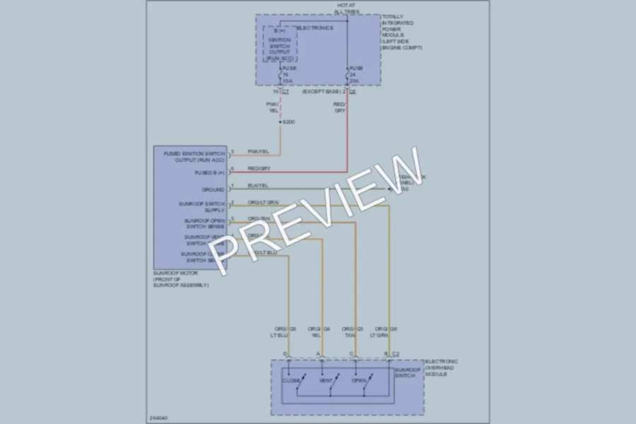 2007 Jeep Patriot Power Top Sunroof wiring diagram preview