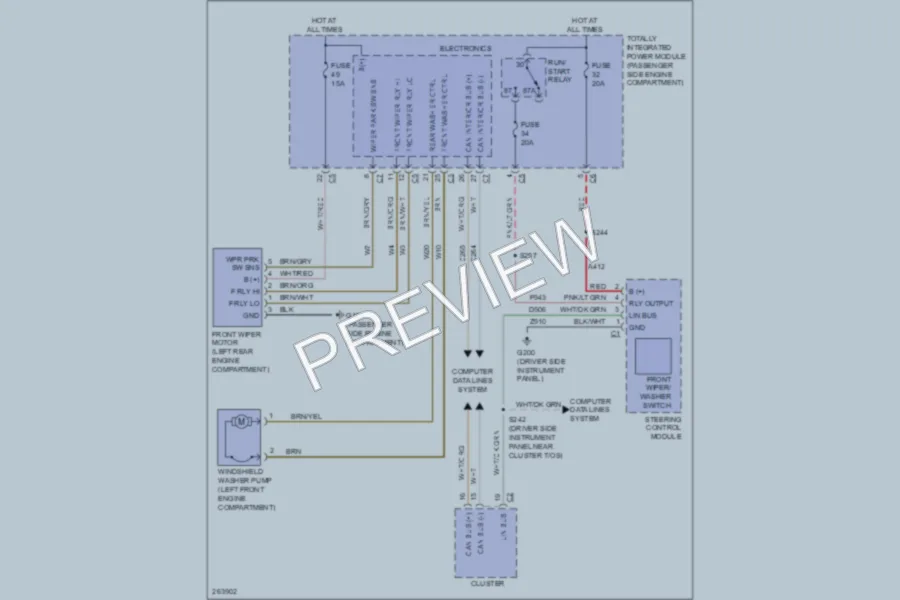 2007 Jeep Wrangler Wiper Washer wiring diagram preview