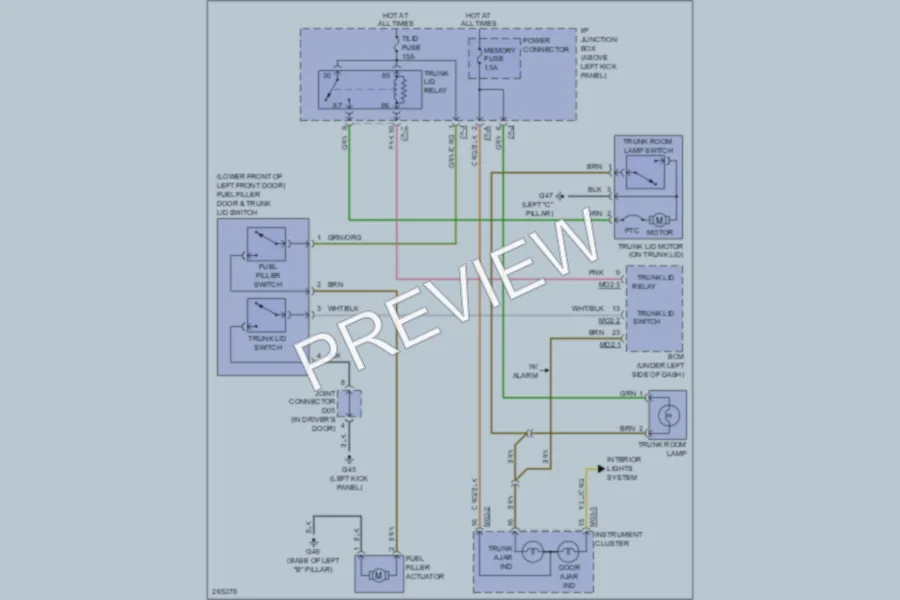 2007 Kia Optima Trunk Tailgate Fuel Door wiring diagram preview