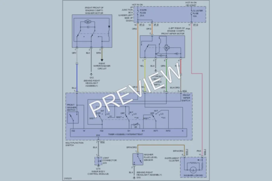 2007 Kia Rio Wiper Washer wiring diagram preview