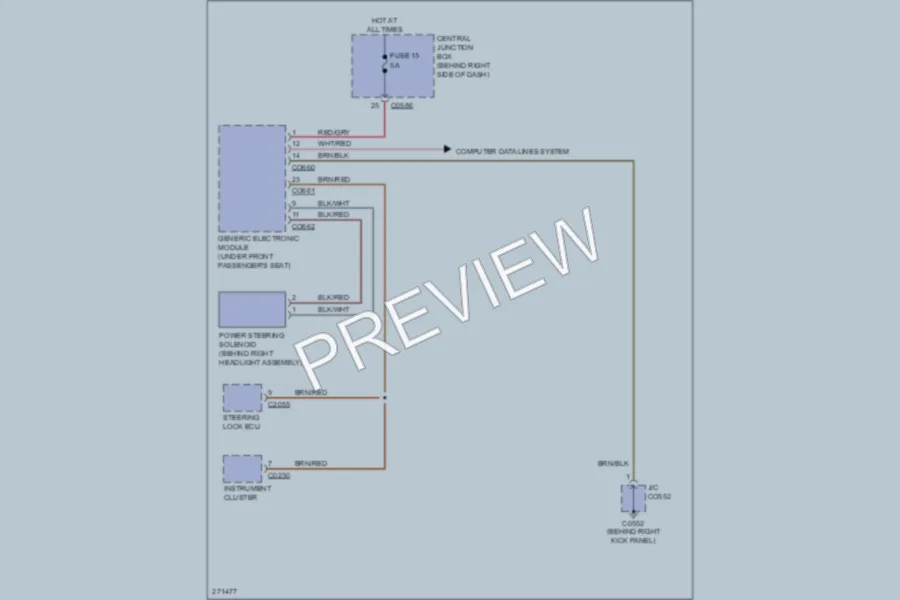 2007 LandRover RangeRover Electronic Power Steering wiring diagram preview