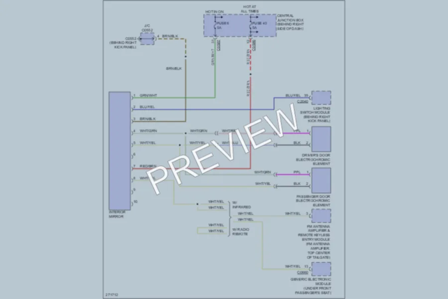 2007 LandRover RangeRover Power Mirrors wiring diagram preview
