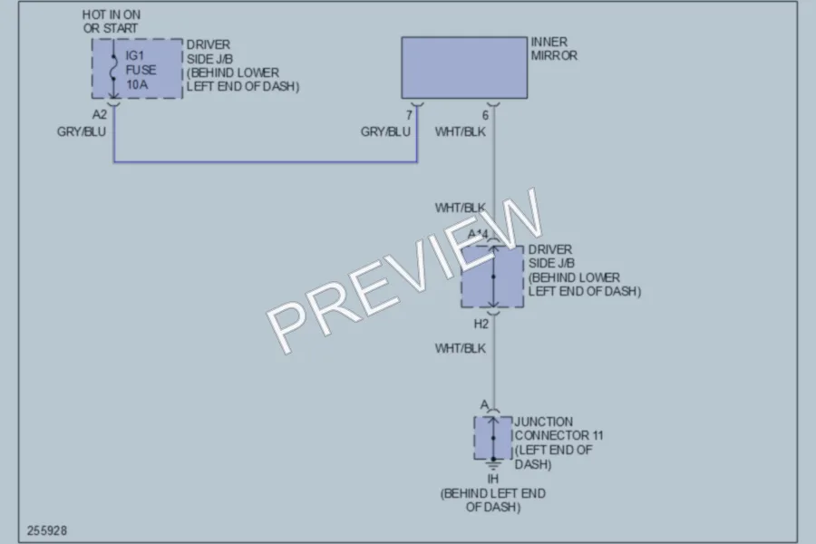 2007 Lexus GX470 Power Mirrors wiring diagram preview