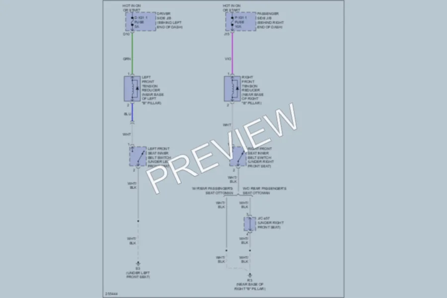 2007 Lexus LS460 Passive Restraints wiring diagram preview