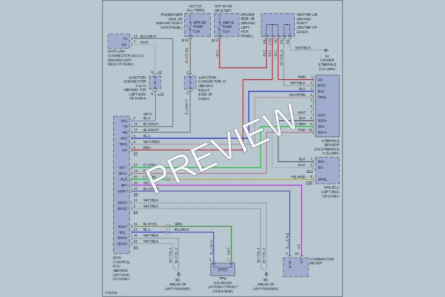 2007 Lexus SC430 Electronic Power Steering wiring diagram preview