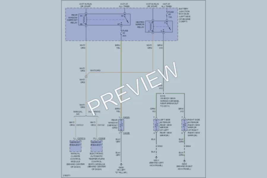 2007 Lincoln MKX Defoggers wiring diagram preview
