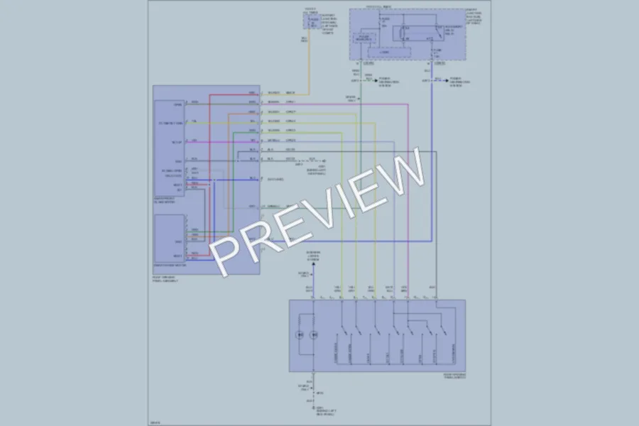 2007 Lincoln MKX Power Top Sunroof wiring diagram preview