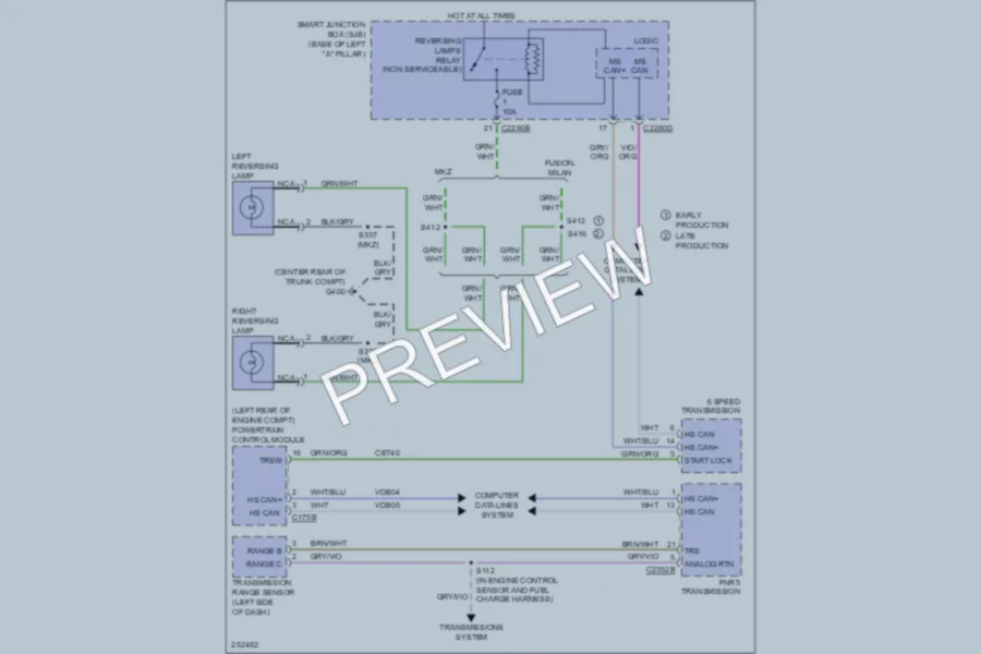 2007 Lincoln MKZ Exterior Lights wiring diagram preview